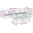 Loungeset van massief grenenhout met modulair ontwerp en comfortabele hoogte rugleuning - Tuinsets