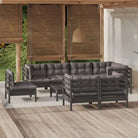 Loungeset van massief grenenhout met voetenbank en tafel voor tuinplezier - Tuinsets