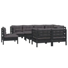 Loungeset van massief grenenhout met voetenbank en tafel voor tuinplezier - Tuinsets