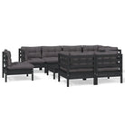 Loungeset van massief grenenhout met voetenbank en tafel voor tuinplezier - Tuinsets