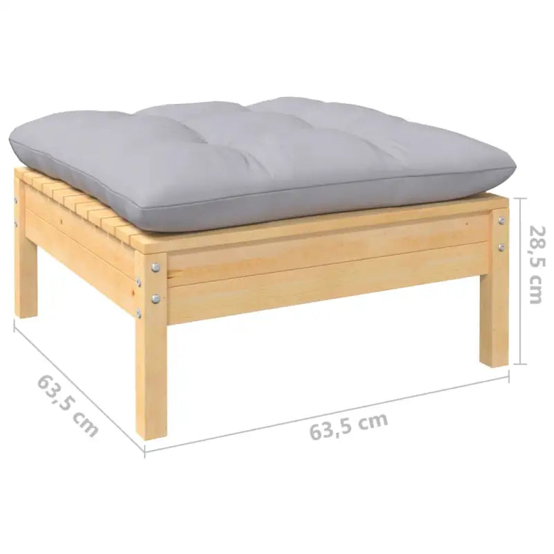 Loungeset van massief grenenhout met voetenbank en tafel - Tuinsets