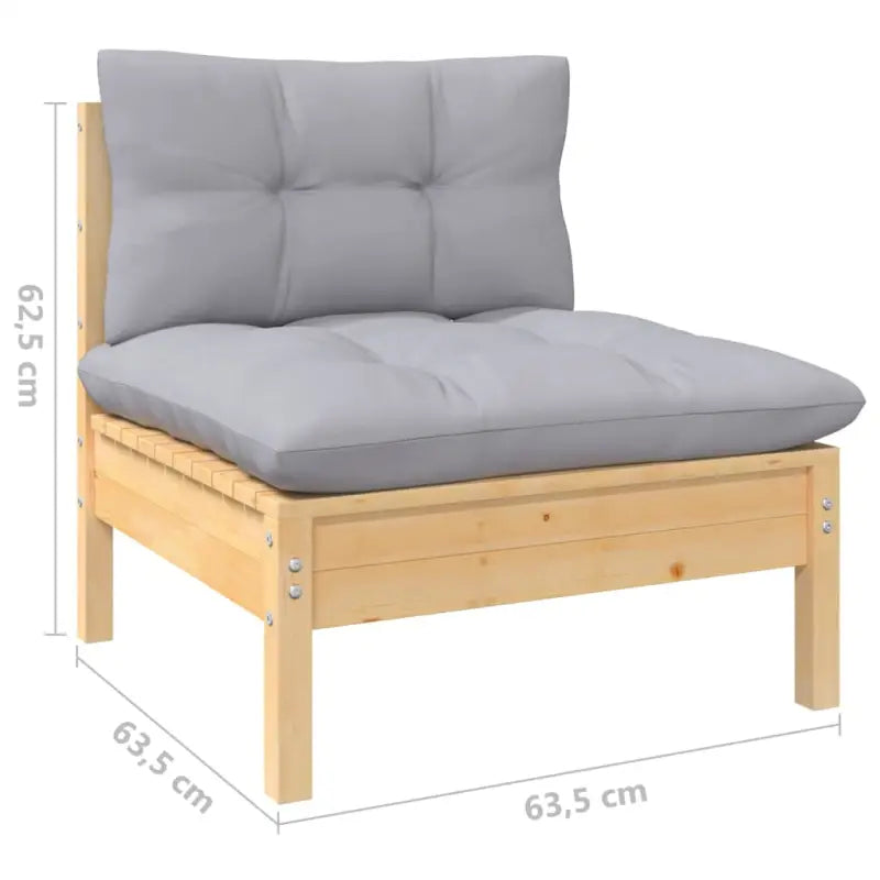 Loungeset van massief grenenhout met voetenbank en tafel - Tuinsets