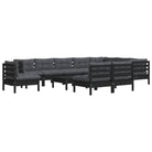 Loungeset van massief grenenhout met voetenbank en tafel voor buiten - Tuinsets
