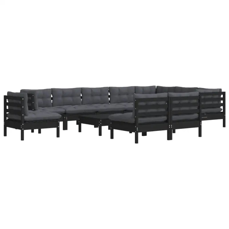 Loungeset van massief grenenhout met voetenbank en tafel voor buiten - Tuinsets