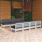 Loungeset van massief grenenhout met voetenbank en tafel voor tuin ontspanning - Tuinsets