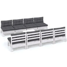 Loungeset van massief grenenhout met voetenbank en tafel voor tuin ontspanning - Tuinsets