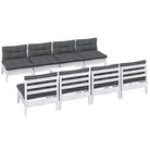 Loungeset van massief grenenhout met voetenbank en tafel voor tuin ontspanning - Tuinsets