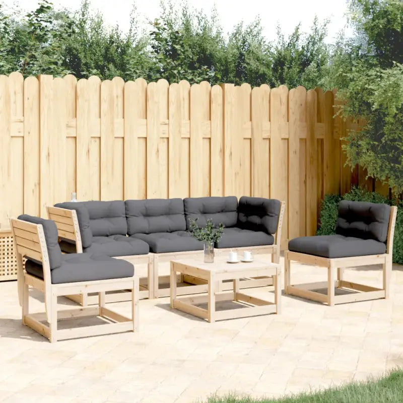 Loungeset van massief grenenhout voor een comfortabele zitervaring - Natuurlijk grenenhout - Tuinsets