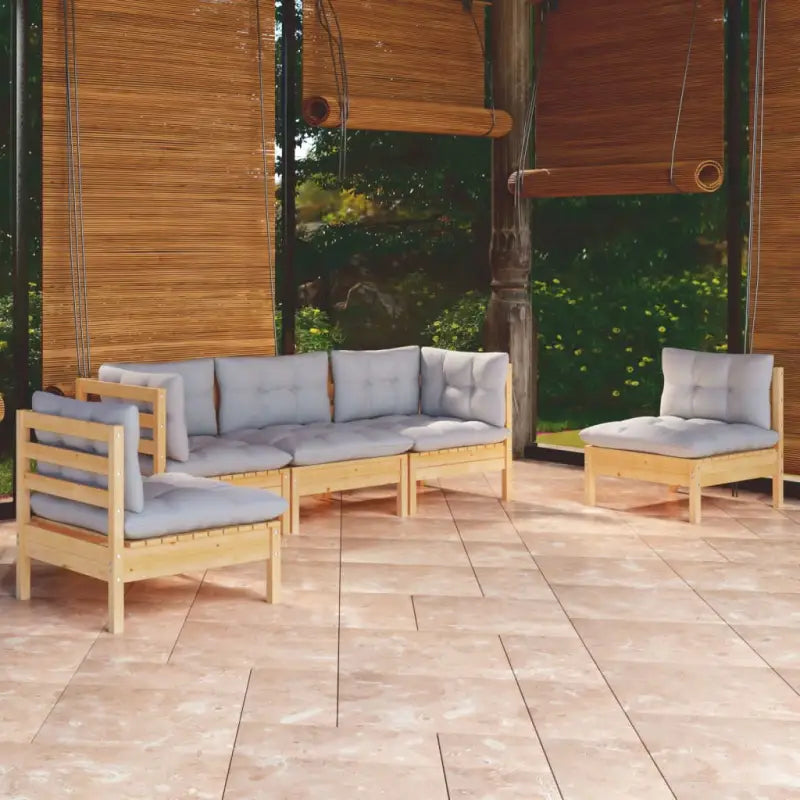 Loungeset van massief grenenhout voor gezellige buiten ontspanning - Tuinsets