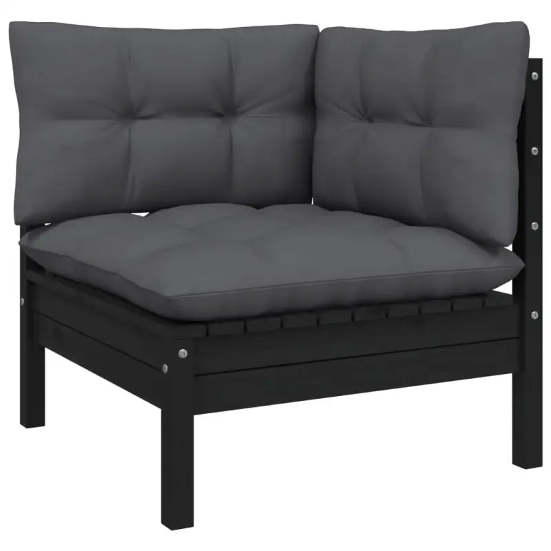 Loungeset van massief grenenhout voor ontspanning in de tuin - Zwart - Tuinsets