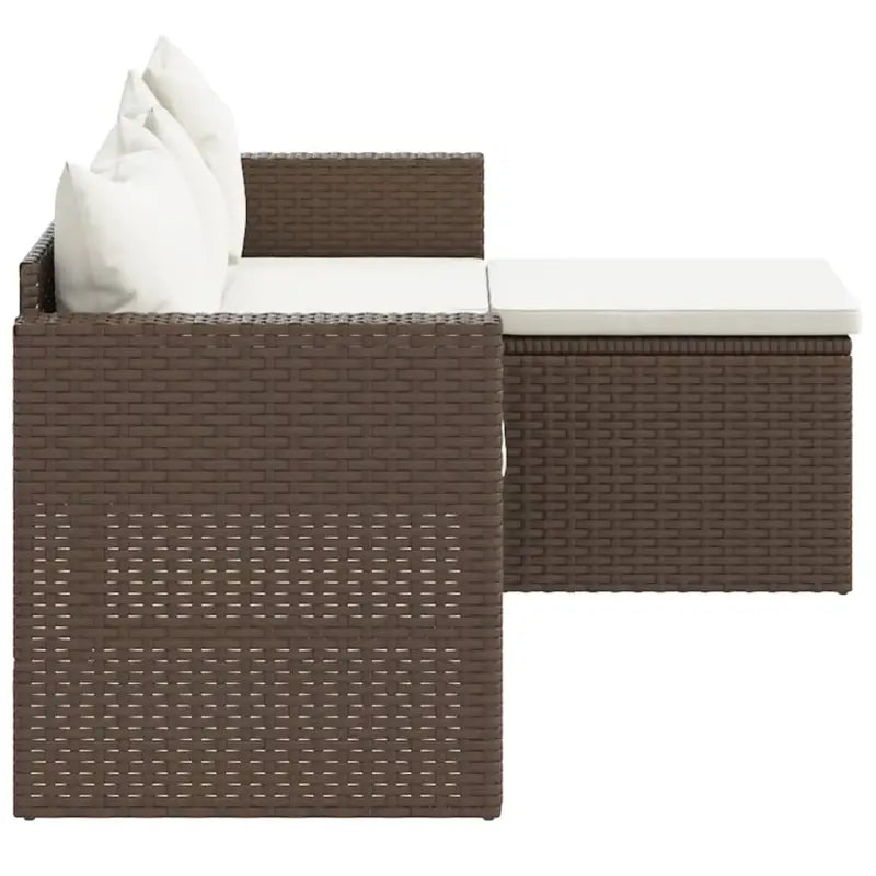 Loungeset van poly rattan en gepoedercoat staal in bruin materiaal - Tuinsets