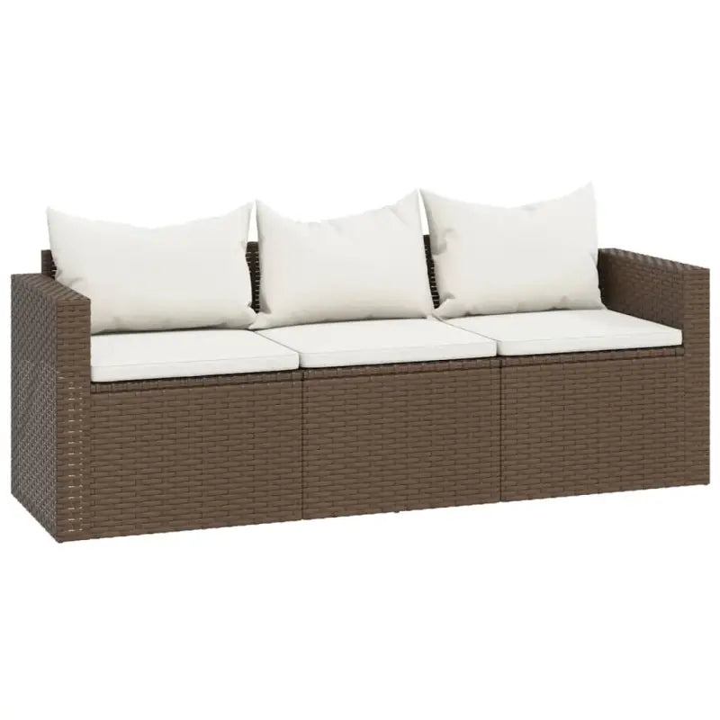 Loungeset van poly rattan en gepoedercoat staal in bruin materiaal - Tuinsets