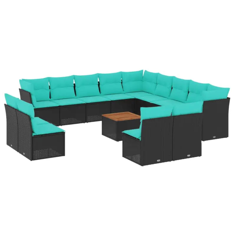 Loungeset van poly rattan en gepoedercoat staal met optimale afmetingen - Tuinsets
