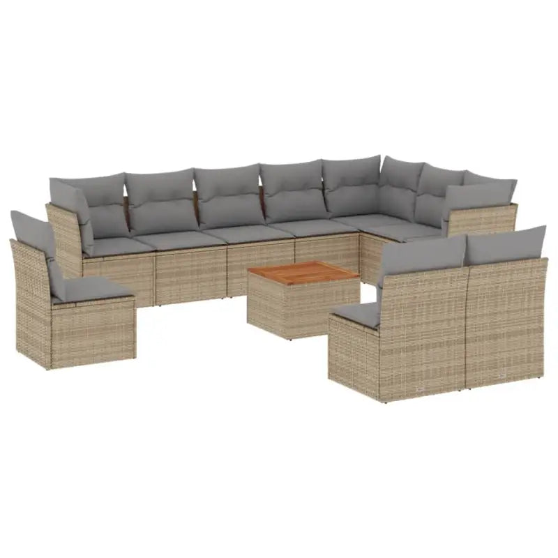 Loungeset van poly rattan en gepoedercoat staal voor buitengebruik - Tuinsets