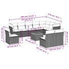 Loungeset van poly rattan en gepoedercoat staal voor buitengebruik - Tuinsets