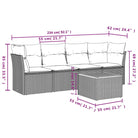 Loungeset van poly rattan en gepoedercoat staal voor tuin of terras - Tuinsets