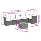 Loungeset van poly rattan en gepoedercoat staal voor tuin of terras - Tuinsets