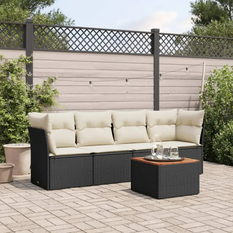 Loungeset van poly rattan en gepoedercoat staal voor tuin of terras - Tuinsets