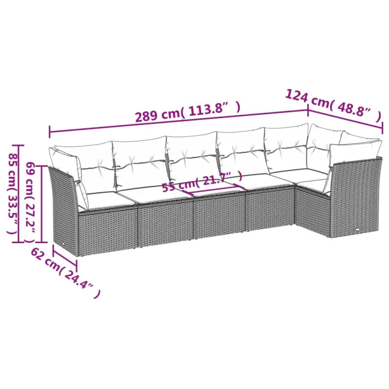 Loungeset van poly rattan met comfortabele zitervaring en gepoedercoat staal - Tuinsets