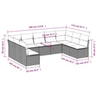 Loungeset van poly rattan met comfortabele zitervaring en gepoedercoat staal - Tuinsets