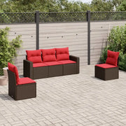 Loungeset van poly rattan met comfortabele zitervaring en gepoedercoat staal - Tuinsets