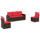Loungeset van poly rattan met comfortabele zitervaring en gepoedercoat staal - Tuinsets