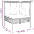 Loungeset van poly rattan met gepoedercoat staal in grijs materiaal - Tuinsets