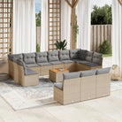 Loungeset van poly rattan met gepoedercoat staal voor jouw tuin of terras - Beige en grijs - Tuinsets