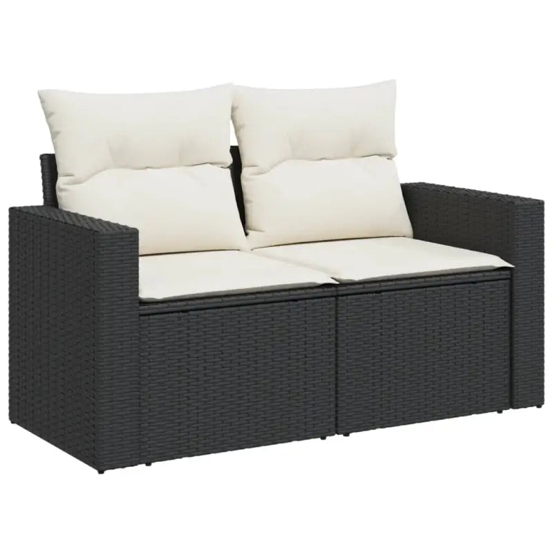 Loungeset van zwart gepoedercoat staal voor buiten optimaal comfort - Tuinsets