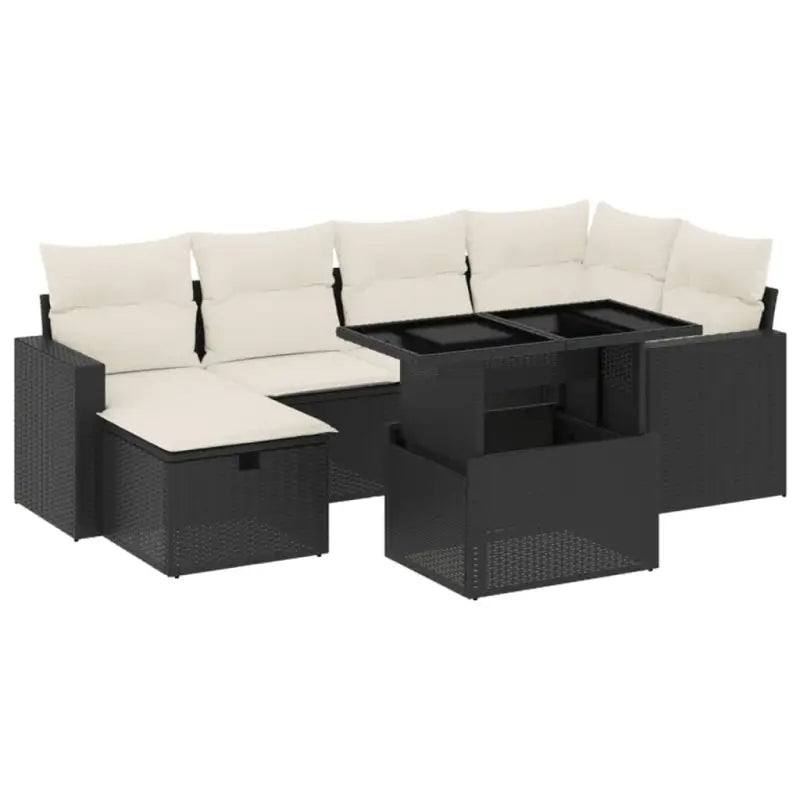 Loungeset van zwart gepoedercoat staal voor buiten optimaal comfort - Tuinsets