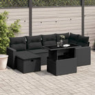 Loungeset van zwart gepoedercoat staal voor buiten optimaal comfort - Zwart / zonder opbergruimte - Tuinsets