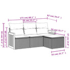 Loungeset van zwart materiaal en gepoedercoat staal voor buiten plezier - Tuinsets