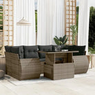 Loungeset van zwart materiaal en gepoedercoat staal voor buiten - Grijs / zonder opbergruimte - Tuinsets