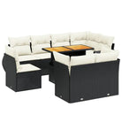 Loungeset van zwart materiaal en gepoedercoat staal voor je tuin - Tuinsets