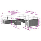 Loungeset van zwart materiaal en gepoedercoat staal voor tuin of terras - Tuinsets