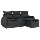 Loungeset van zwart materiaal en gepoedercoat staal voor tuin of terras - Tuinsets
