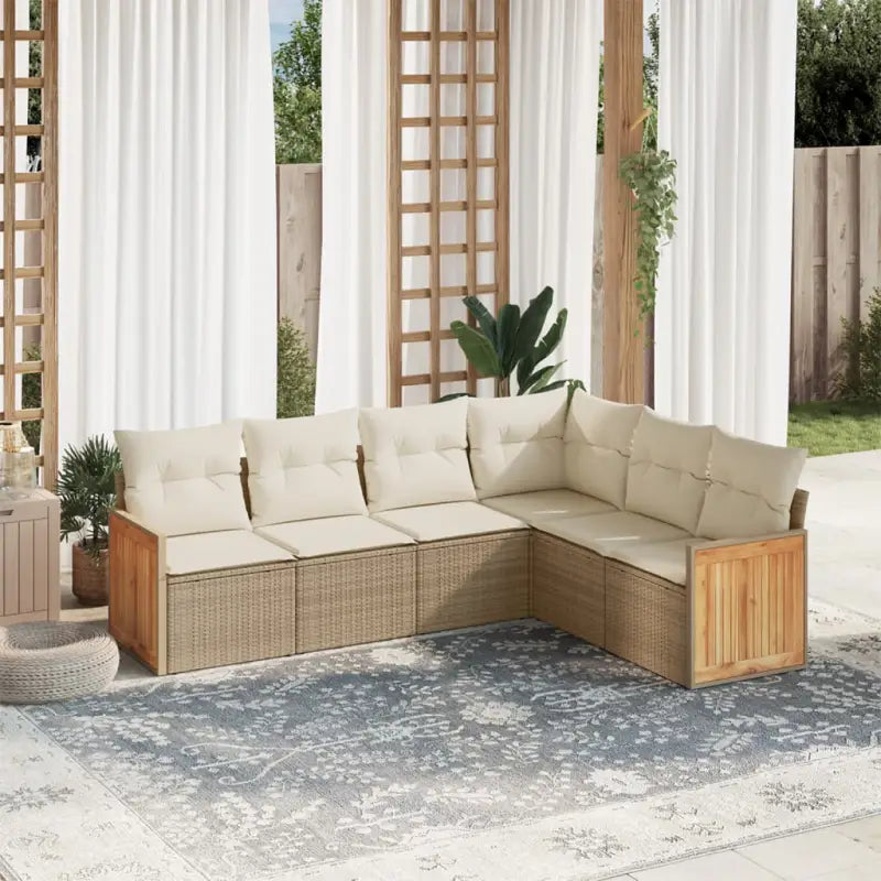 Loungeset van zwart materiaal met gepoedercoat staal en goede afmetingen - beige en crèmekleurig / Zonder tafel