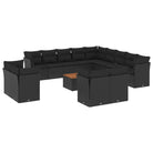 Loungeset van zwart materiaal met gepoedercoat staal en passende afmetingen - Tuinsets