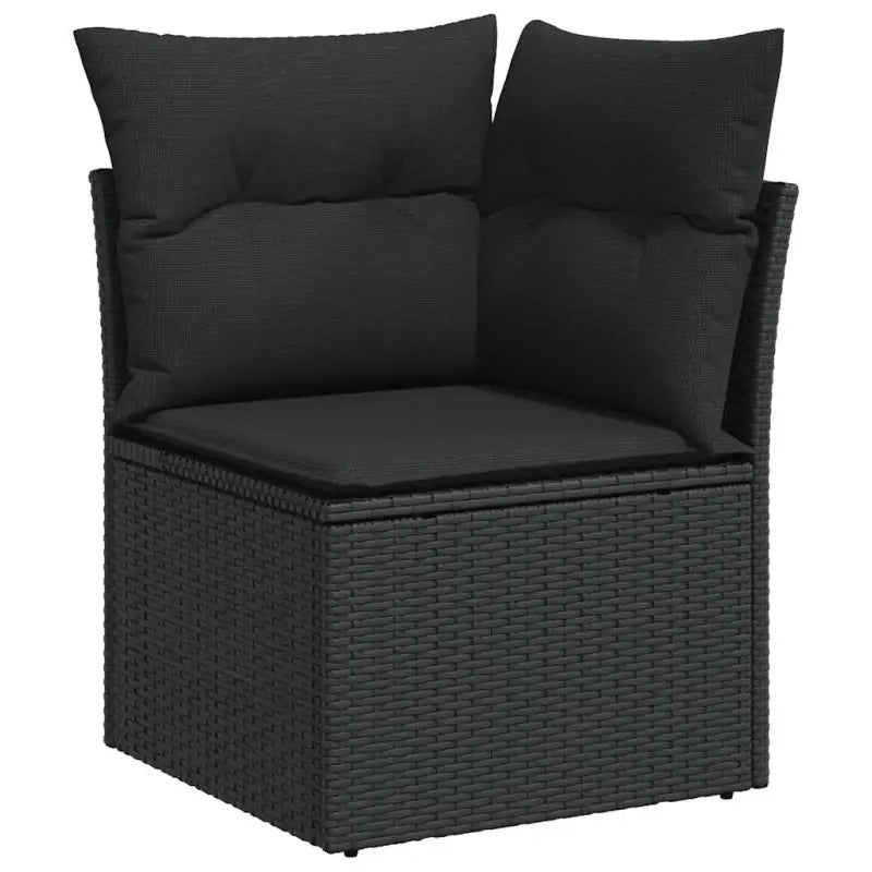 Loungeset van zwart materiaal met gepoedercoat staal en perfecte afmetingen - Tuinsets