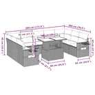Loungeset van zwart materiaal met gepoedercoat staal en perfecte afmetingen - Tuinsets
