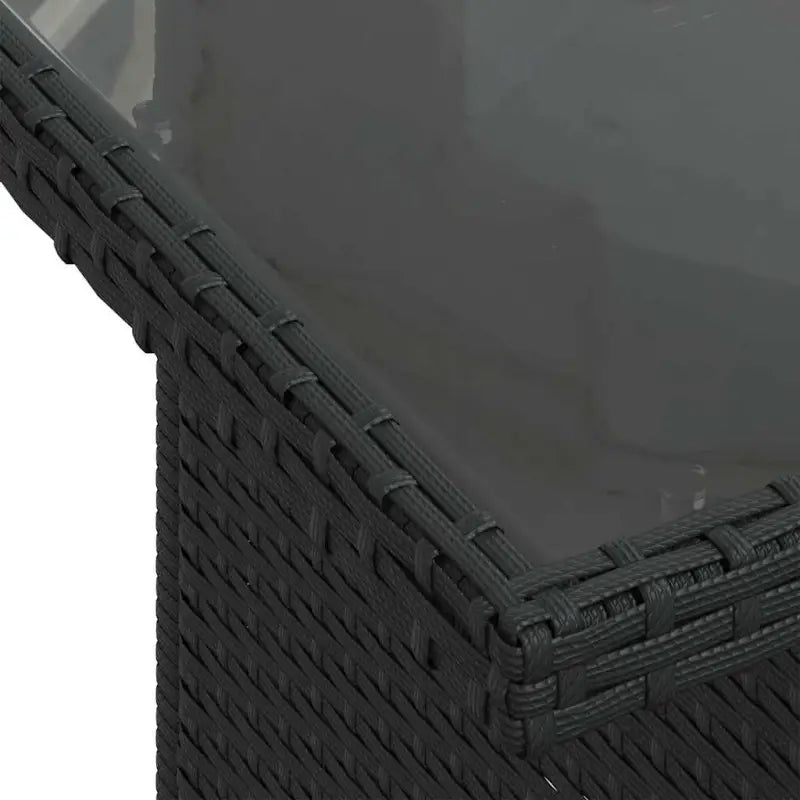 Loungeset van zwart materiaal met gepoedercoat staal en perfecte afmetingen - Tuinsets