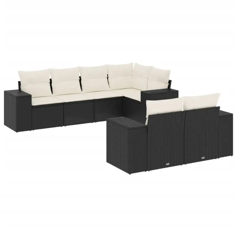 Loungeset van zwart materiaal met waterdichte zak en gepoedercoat staal - Tuinsets