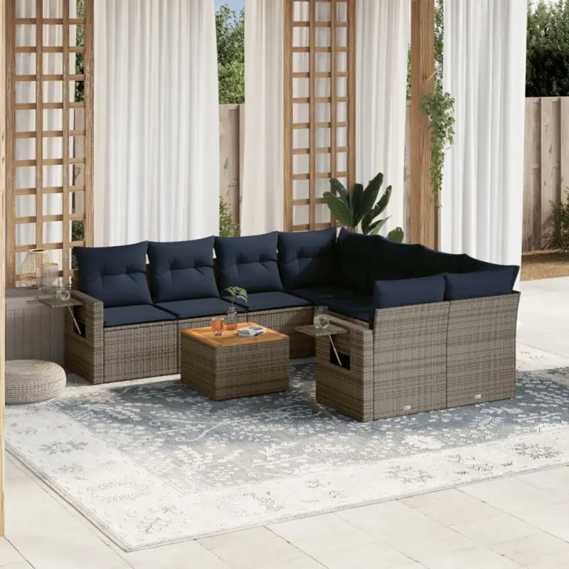 Loungeset voor buiten in grijs materiaal met waterdichte tas en gepoedercoat staal - Grijs - Tuinsets