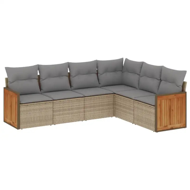 Loungeset voor buiten met beige materiaal en gepoedercoat staal - Tuinsets