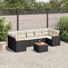 Loungeset voor buiten met waterdichte tas en grijs gepoedercoat staal - Zwart en crème - Tuinsets