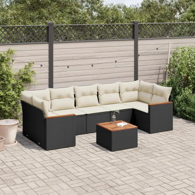 Loungeset voor buiten met waterdichte tas en grijs gepoedercoat staal - Zwart en crème - Tuinsets
