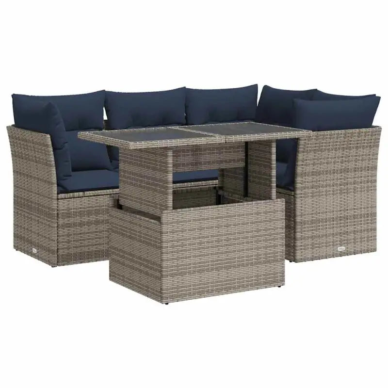 Loungeset voor buiten met waterdichte tas en grijs materiaal - Grijs / met opbergruimte - Tuinsets