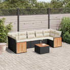 Loungeset voor buiten van grijs materiaal met gepoedercoat staal - Zwart en crème - Tuinsets