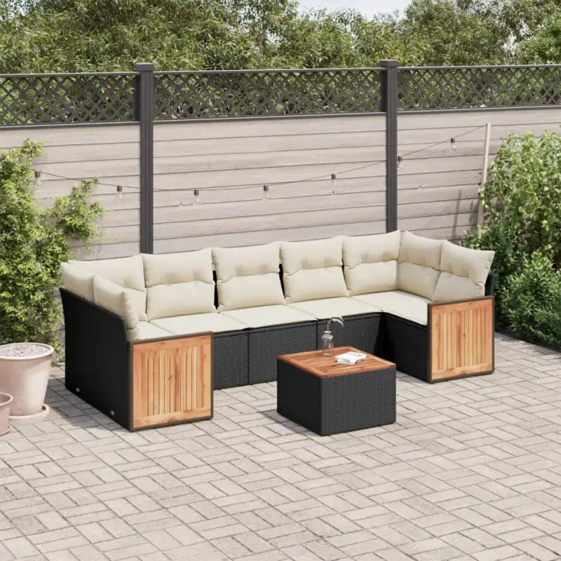 Loungeset voor buiten van grijs materiaal met gepoedercoat staal - Zwart en crème - Tuinsets