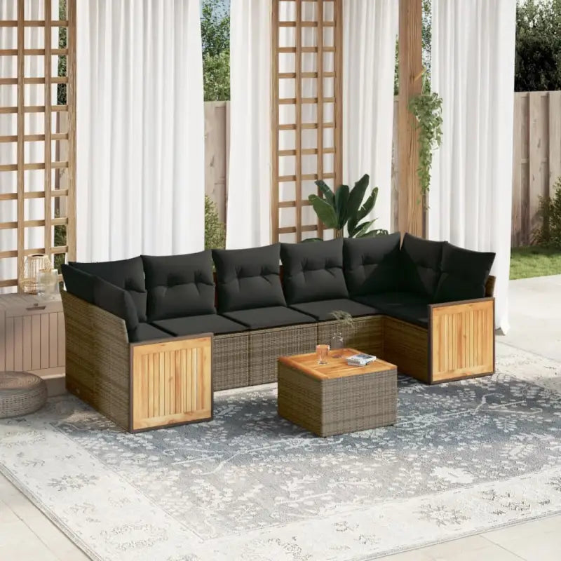 Loungeset voor buiten van grijs materiaal met gepoedercoat staal - Tuinsets